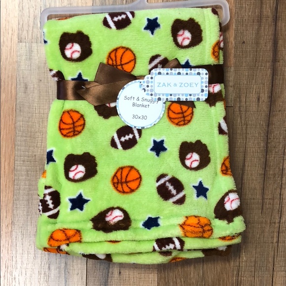 Zak & Zoey Bedding Zak Zoey Soft Cuddly Sports Baby Blanket Nwt